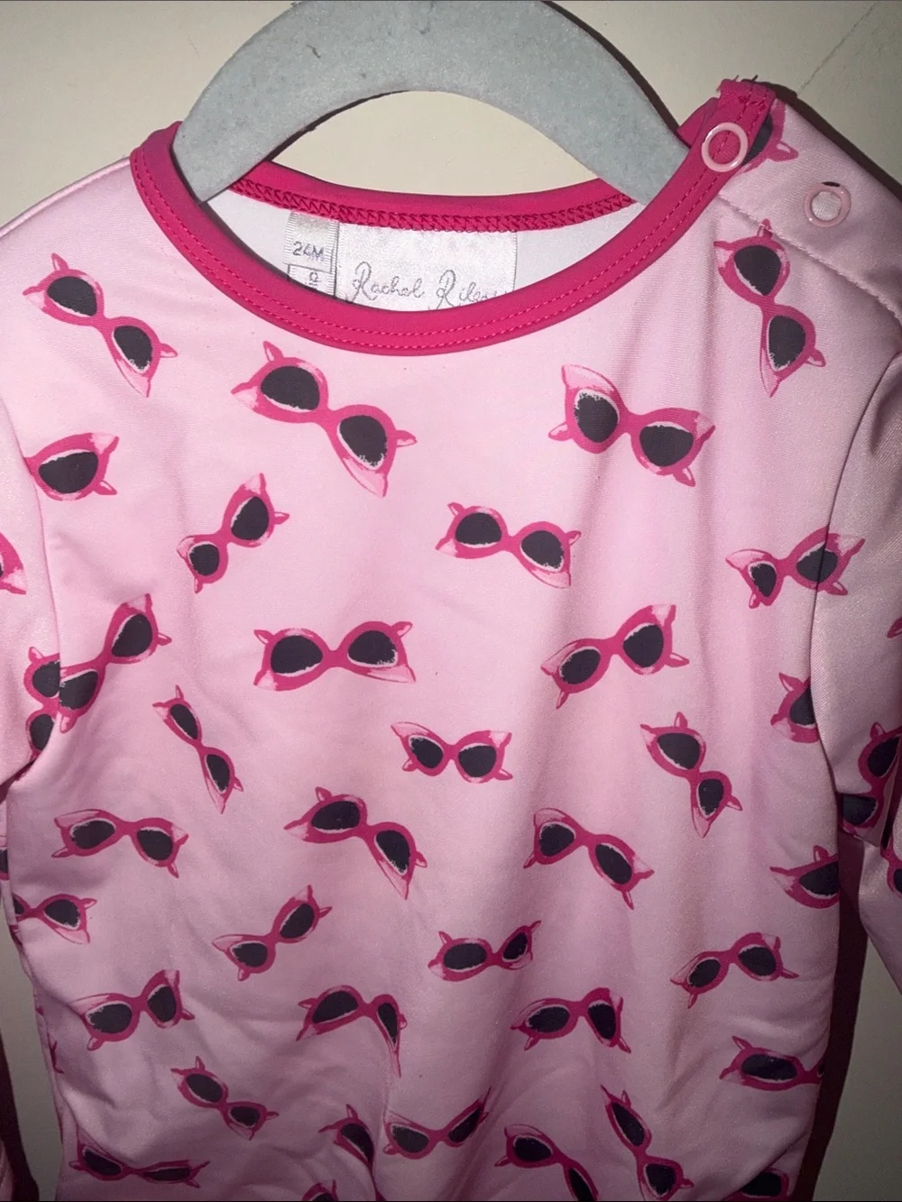 Rachel Riley Pink Sunglasses Print Long-Sleeve Swim Pajama Set